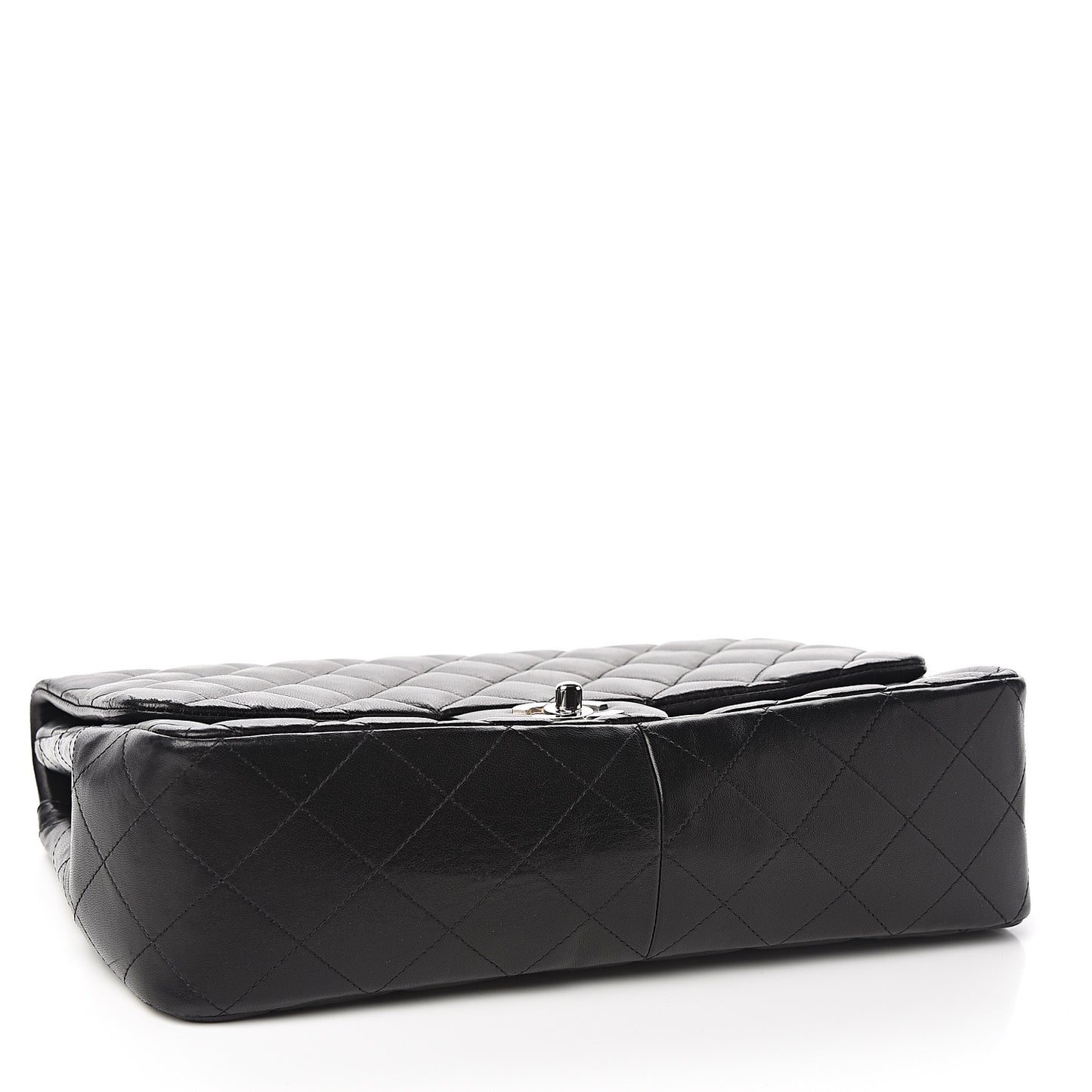 Lambskin Quilted Jumbo Single Flap Black