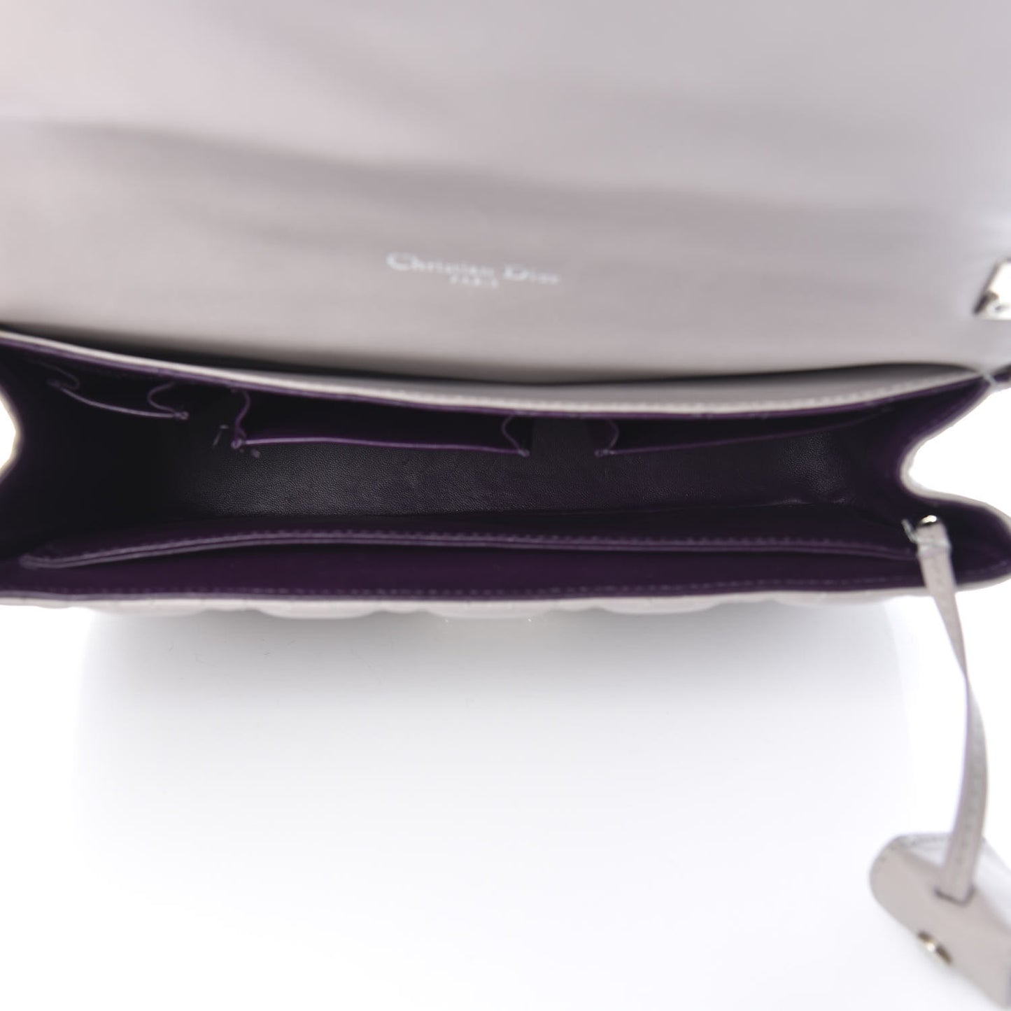 Lambskin Cannage Medium Miss Dior Flap Grey