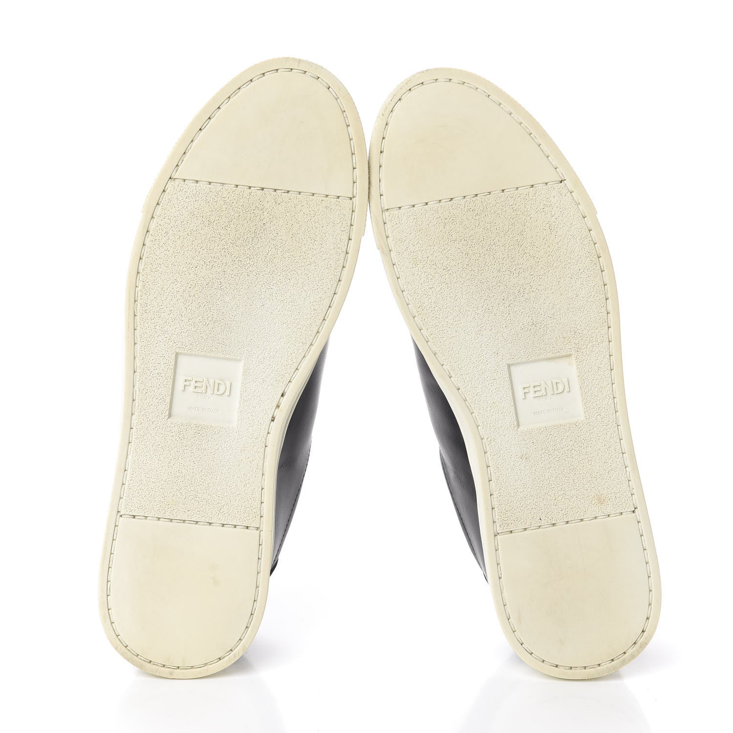 Fendi Vitello Microfiber FF Rockoclick Slip On Sneakers 38 Black Tobacco 7 of 7
