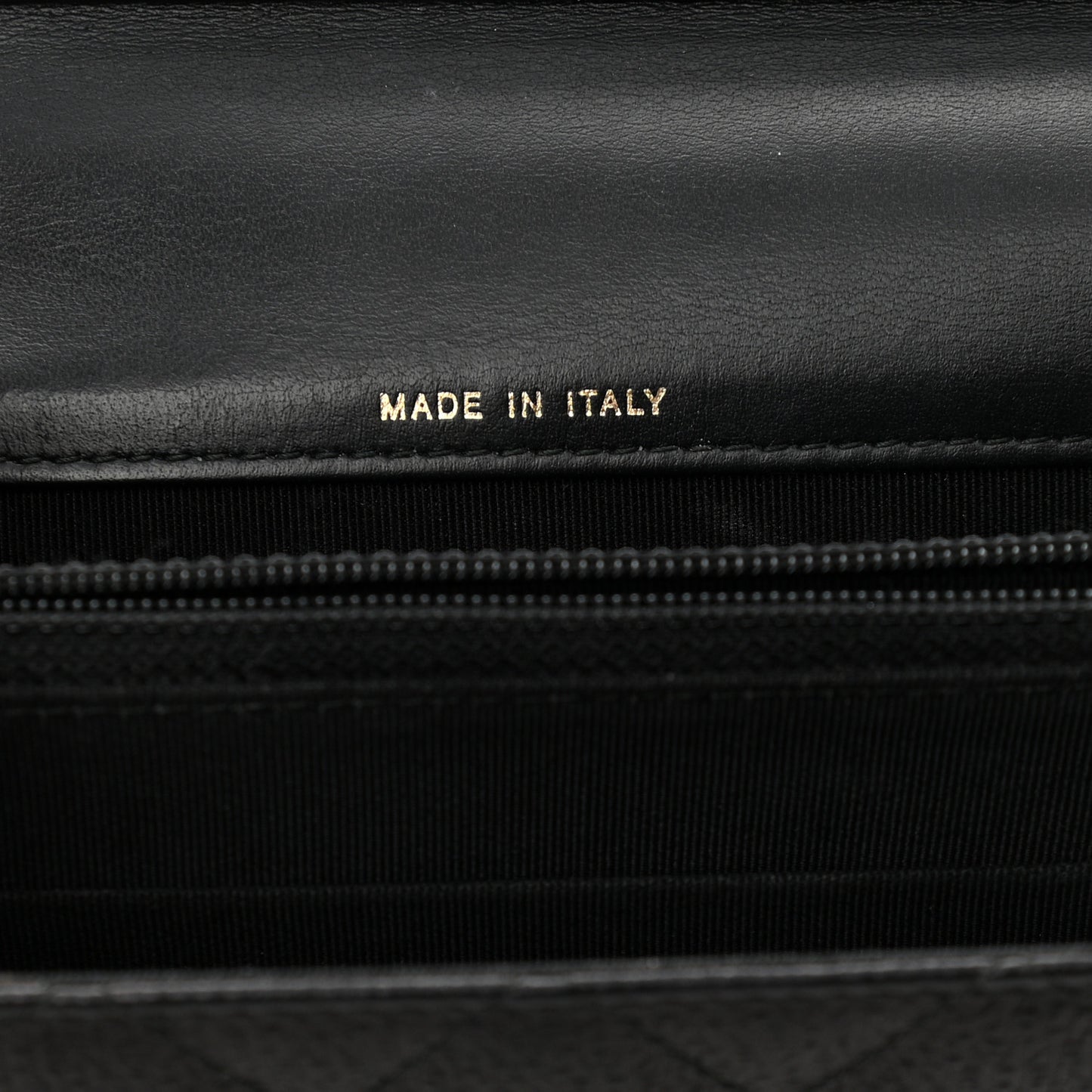 Letter Calfskin Embossed Quilted Square Wallet On Chain WOC Black