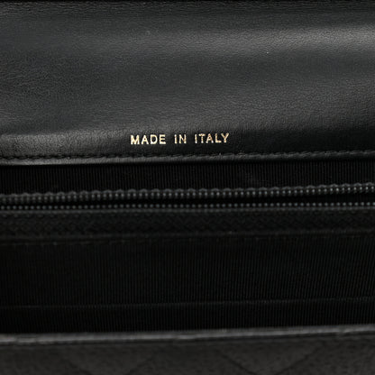 Chanel Letter Calfskin Embossed Quilted Square Wallet On Chain WOC Black 13 of 27