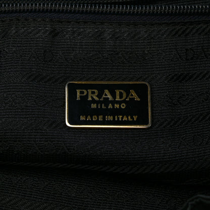 Prada Tessuto Nylon Crocodile Embossed Calfskin Bucket Bag Black 6 of 12