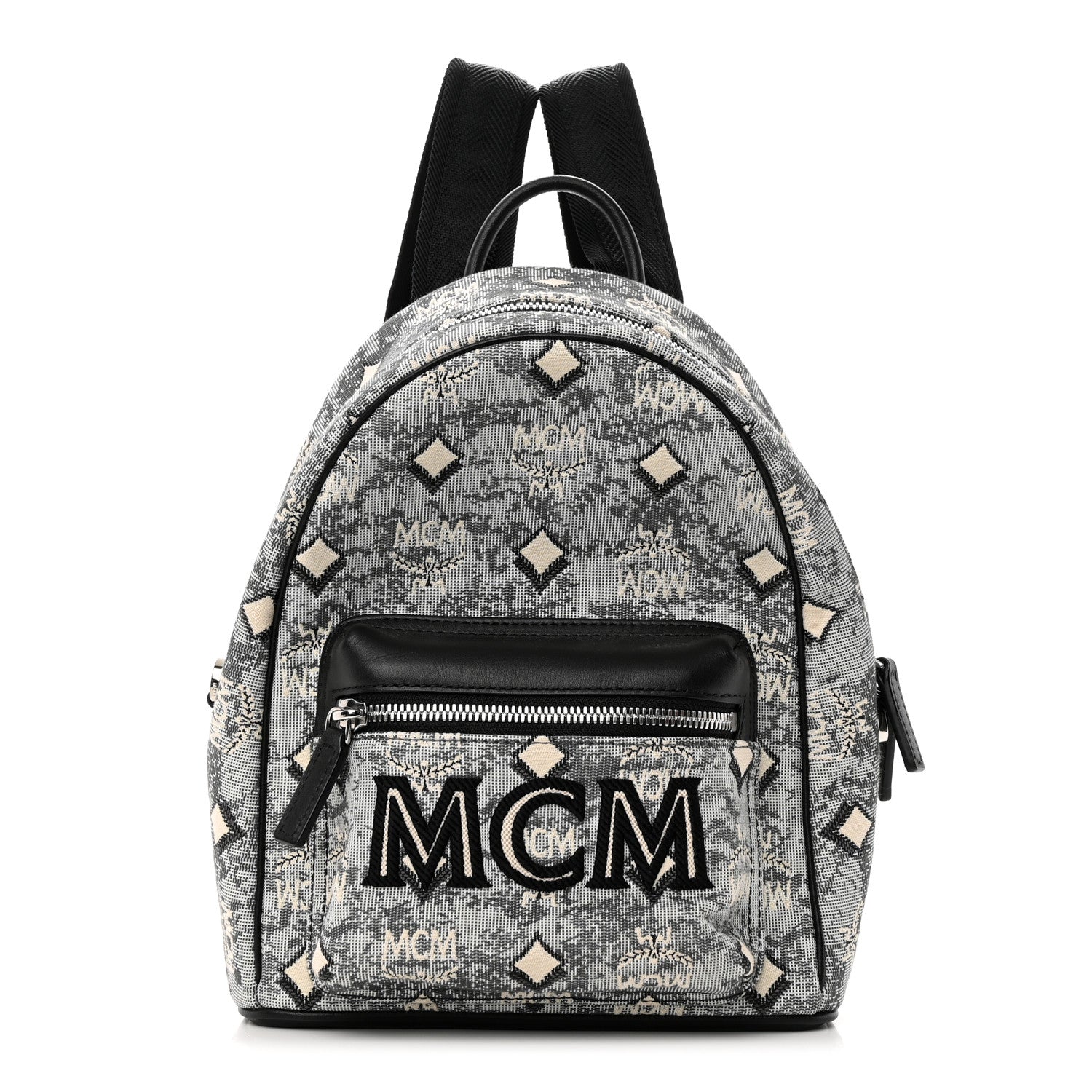 MCM Jacquard Monogram Mini Backpack Grey 1 of 19