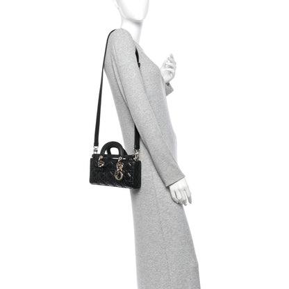 Christian Dior Lambskin Cannage Small Lady D-Joy Black 2 of 10