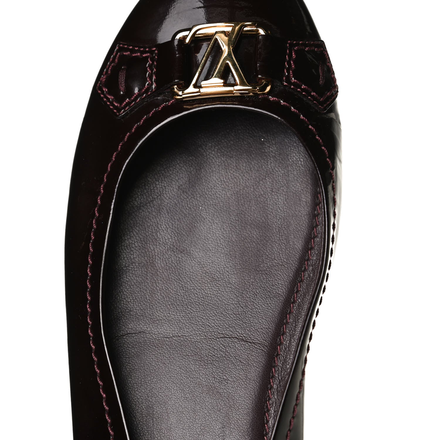 Louis Vuitton Patent Calfskin Oxford Ballerina Flats 40 Amarante 8 of 10