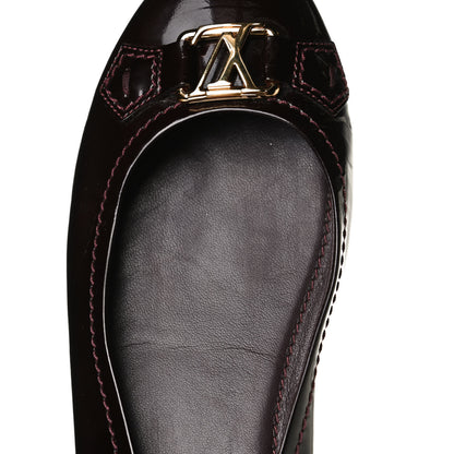 Louis Vuitton Patent Calfskin Oxford Ballerina Flats 40 Amarante 8 of 10