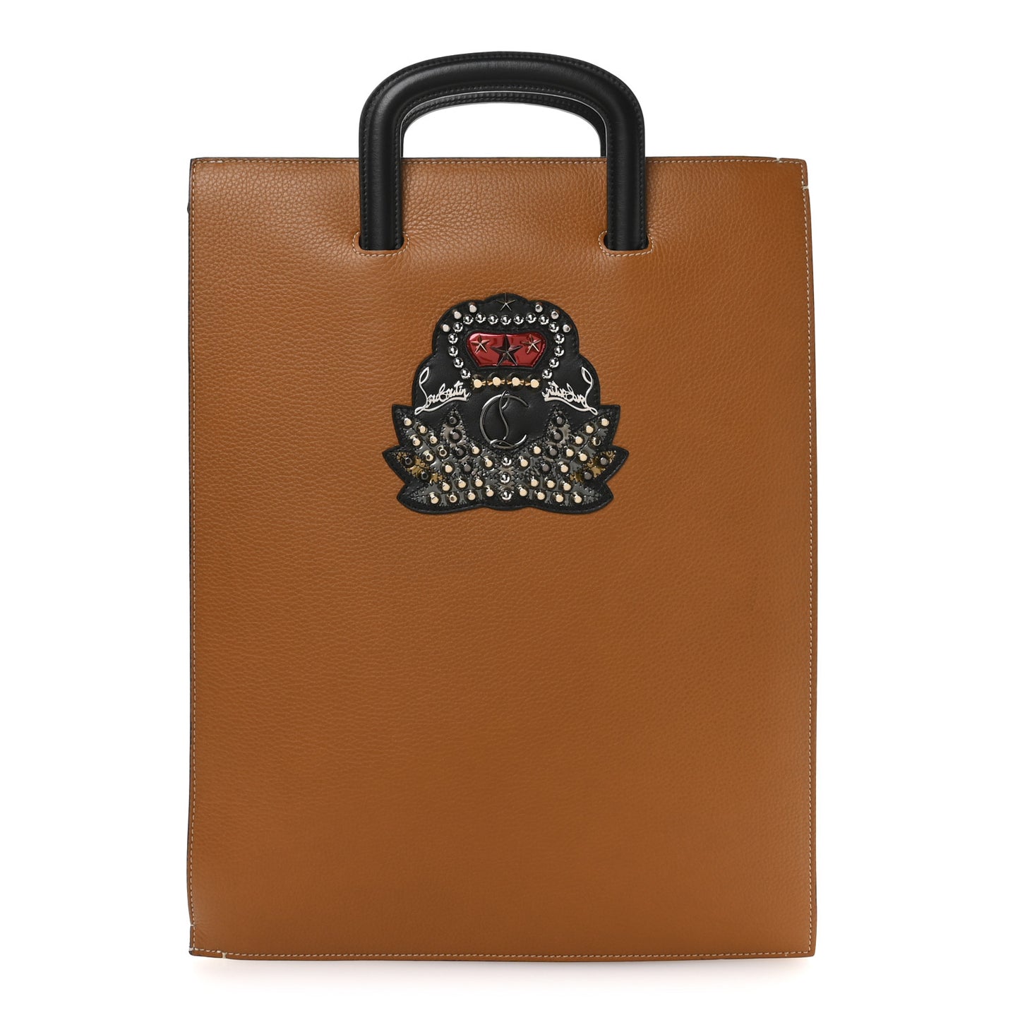 Calfskin Ecusson Large Trictrac Portfolio Bag Brown