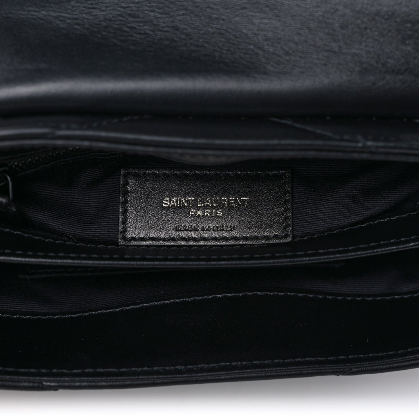 Calfskin Y Quilted Monogram Monochrome Toy Loulou Crossbody Bag Black
