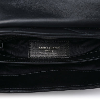Saint Laurent Calfskin Y Quilted Monogram Monochrome Toy Loulou Crossbody Bag Black 6 of 8