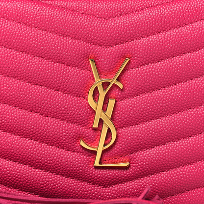 Saint Laurent Grain De Poudre Matelasse Monogram Mini Lou Camera Bag Fuchsia 8 of 10