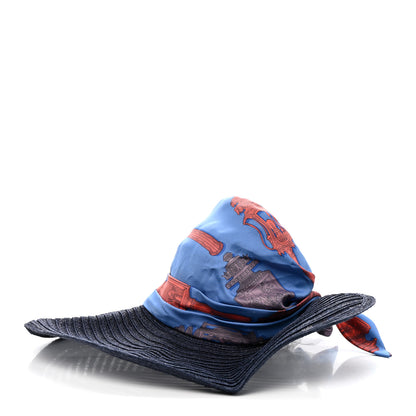 Hermes Straw Silk Scarf Chapeau Hat 4 of 9