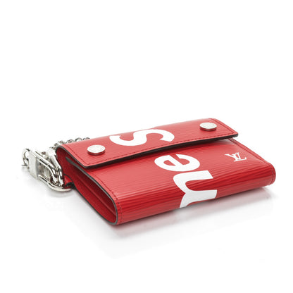 Louis Vuitton X SUPREME Epi Chain Wallet Red 4 of 6