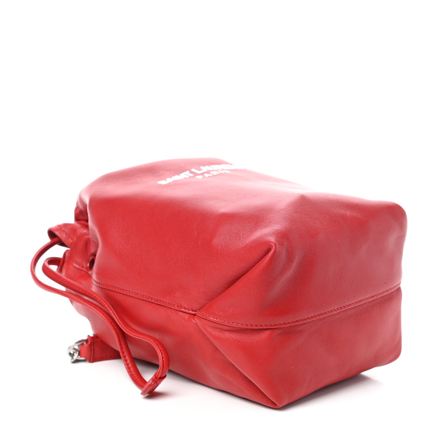 Saint Laurent Lambskin Small Teddy Bucket Bag Red 4 of 8