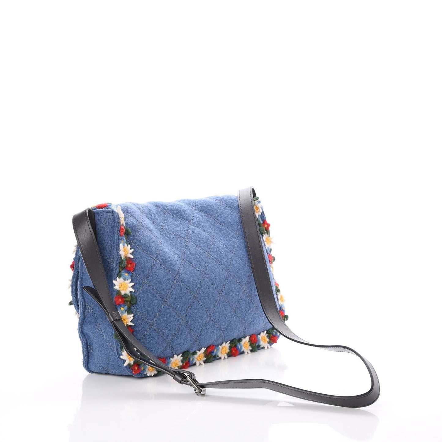 Felt Embroidered Large Crest Austrian Satchel Blue