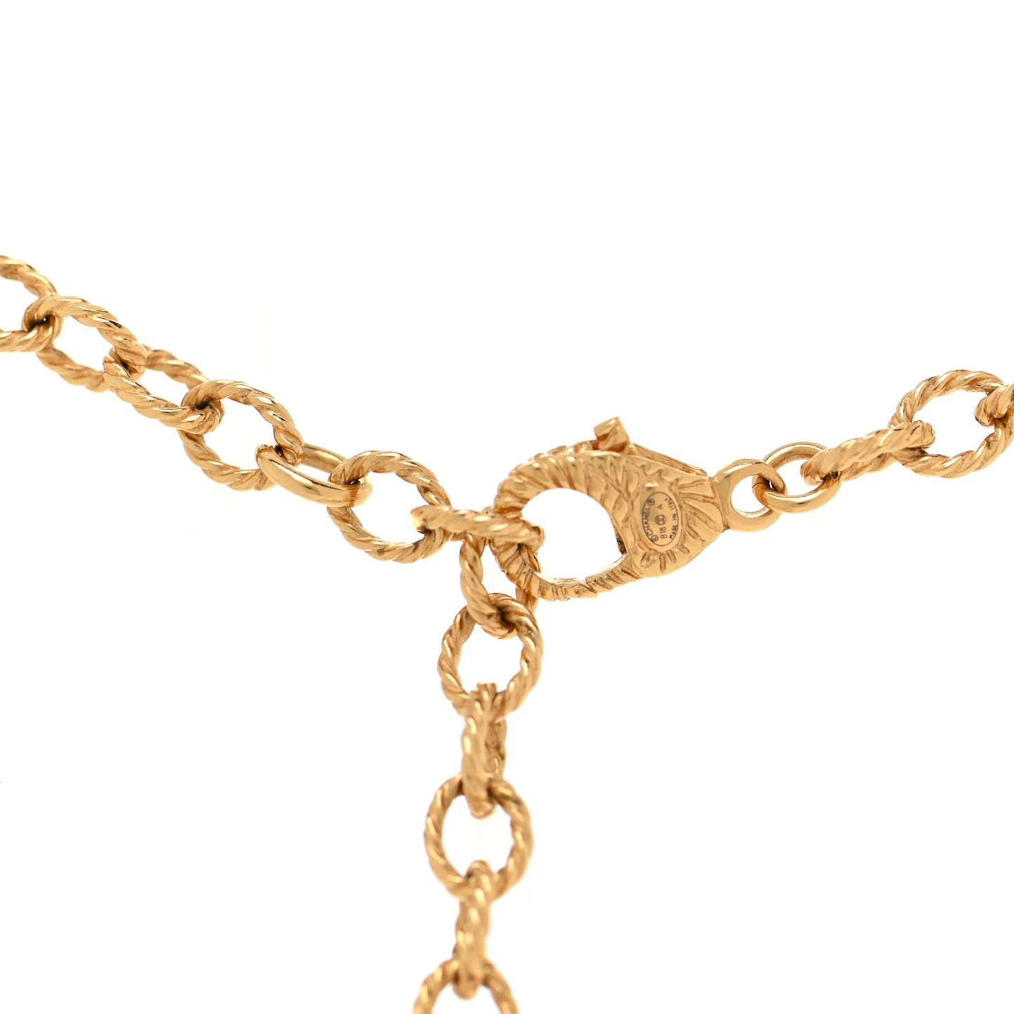 Resin Chain CC Pendant Necklace Gold Black