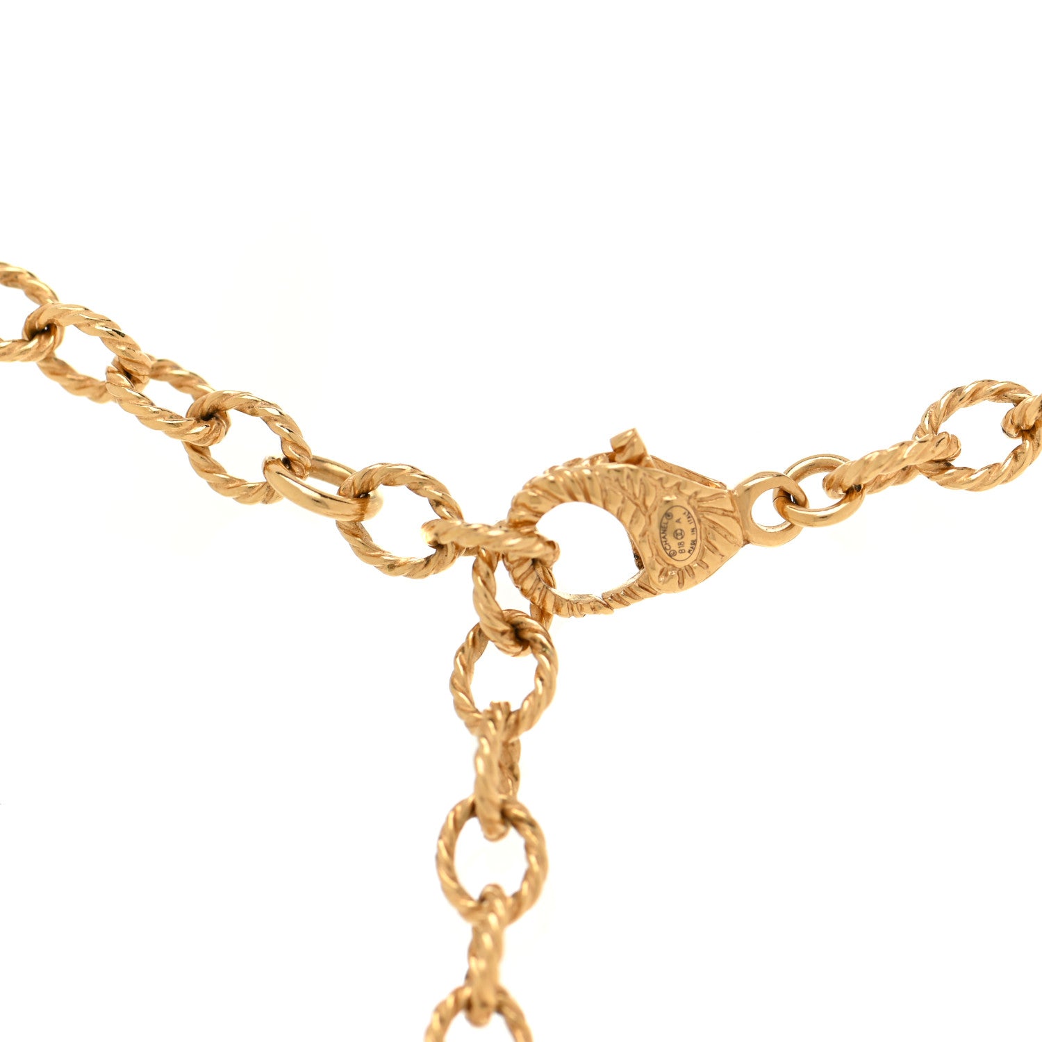 Chanel Resin Chain CC Pendant Necklace Gold Black 6 of 6