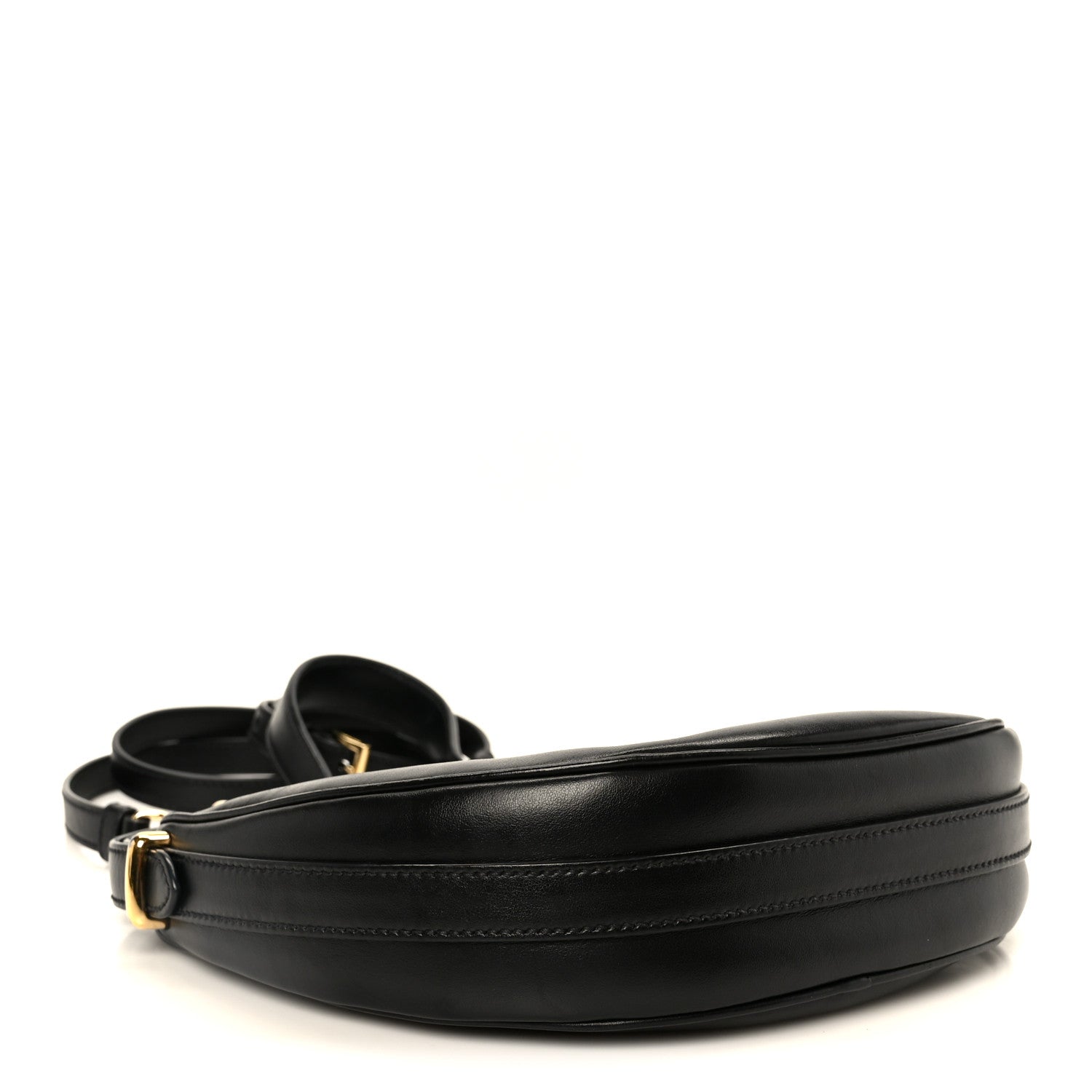Prada Soft Calfskin Arque Shoulder Bag Black 4 of 10