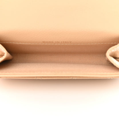 Chanel Caviar Quilted Flap Card Holder Wallet Beige 5 of 10