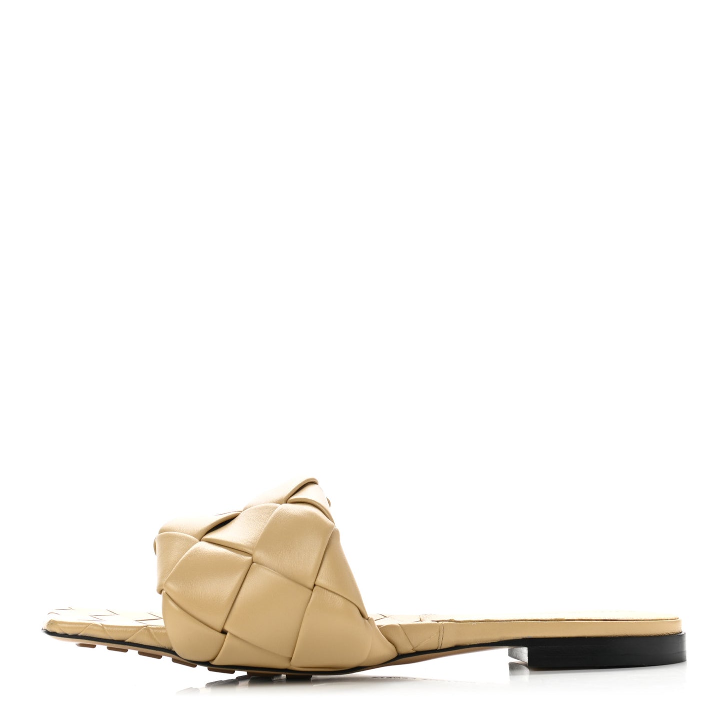 Nappa Maxi Intrecciato Lido Flat Sandals 41 Cane Sugar