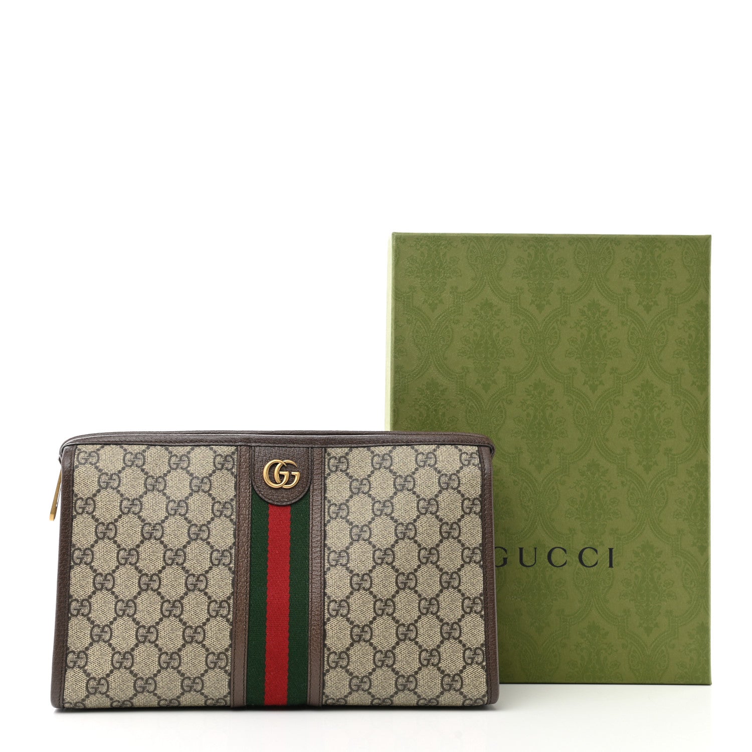 Gucci GG Supreme Monogram Web Toiletry Case Brown 8 of 8