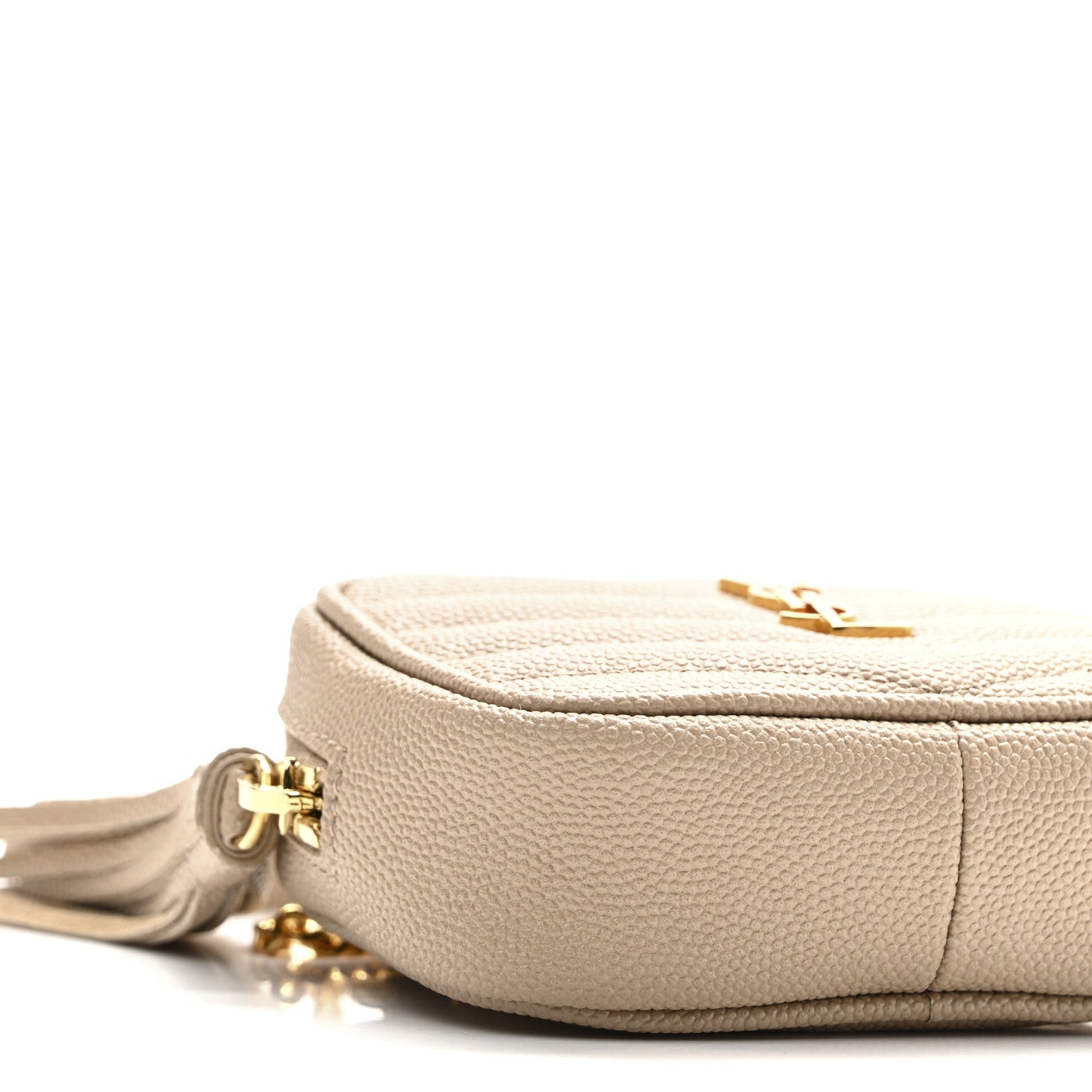 Saint Laurent Grain De Poudre Matelasse Monogram Baby Lou Camera Bag Dark Beige 9 of 10