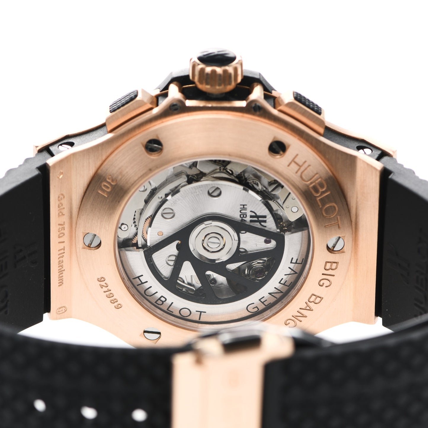18K Rose Gold Titanium Rubber 44mm Big Bang Evolution Automatic Watch Black 301.PM.1780. RX