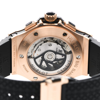 Hublot 18K Rose Gold Titanium Rubber 44mm Big Bang Evolution Automatic Watch Black 301.PM.1780. RX 4 of 4