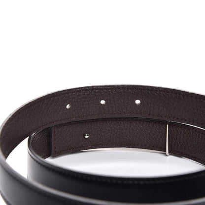 Hermes Box Togo 24mm Sydney Belt 90 Black Chocolate 4 of 8