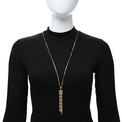 Cartier 18K Yellow Gold Diamond Onyx Emerald Black Lacquer Panthere De Cartier Necklace 2 of 4