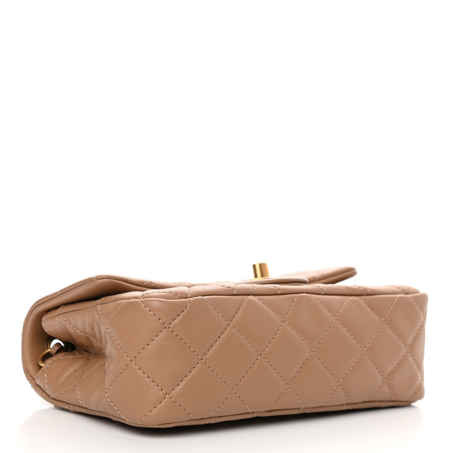 Chanel Lambskin Quilted Mini Rectangular Pearl Crush Flap Dark Beige 3 of 10