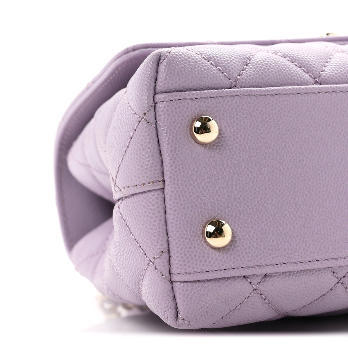Chanel Caviar Quilted Mini Coco Handle Flap Light Purple 9 of 10