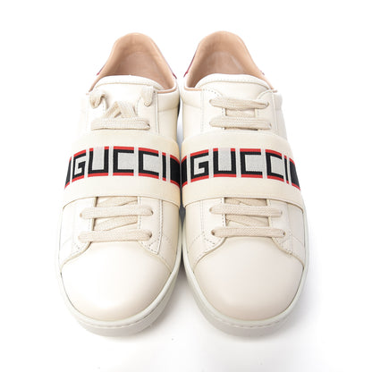 Gucci Calfskin Stripe Womens New Ace Sneakers 36.5 New Mystic White Ecru Red Flame 12 of 13