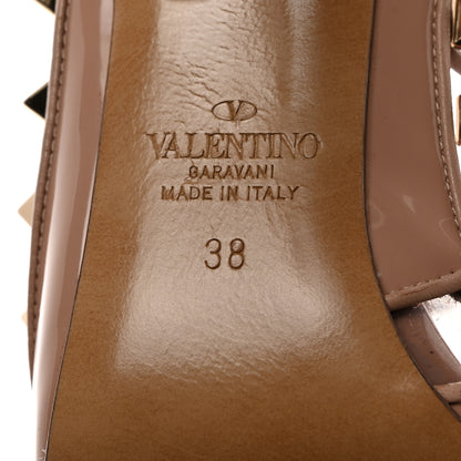 Valentino Garavani Patent Nappa Rockstud Ankle Strap 100mm Pumps 38 Poudre 7 of 8