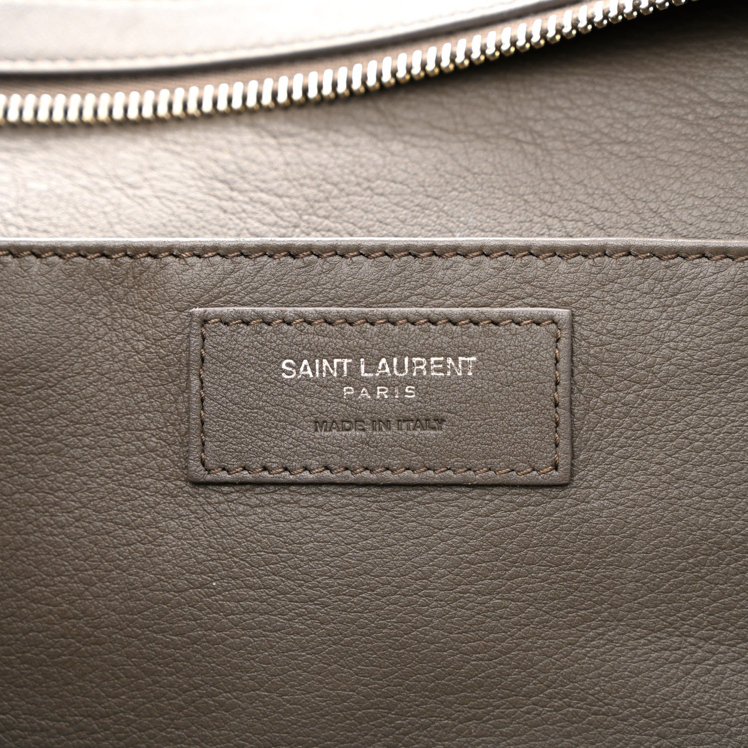 Saint Laurent Calfskin Crocodile Embossed Small Monogram Downtown Cabas Earth 6 of 15