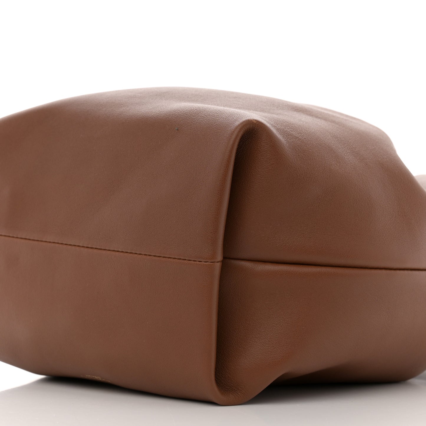 Nappa Vlogo Pouf Pouch Tan
