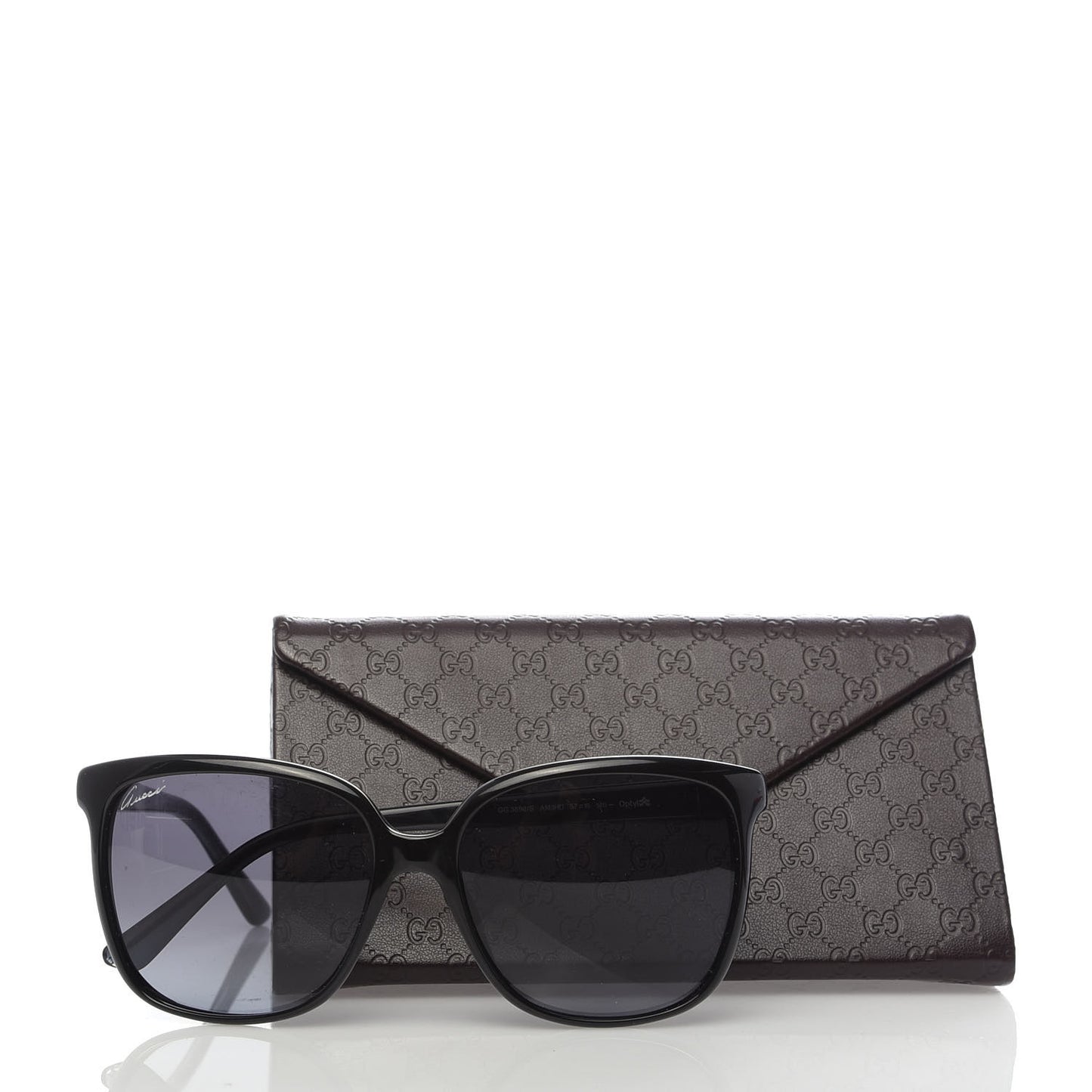 Acetate Square Frame Oversized Sunglasses GG3696/S Black Crystal