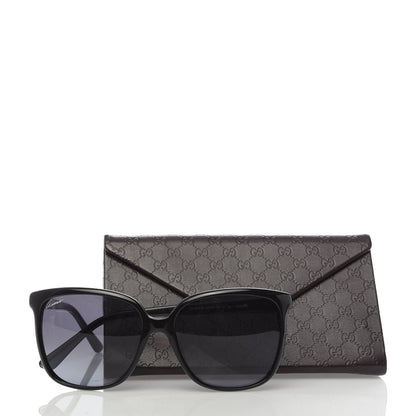 Gucci Acetate Square Frame Oversized Sunglasses GG3696/S Black Crystal 8 of 8