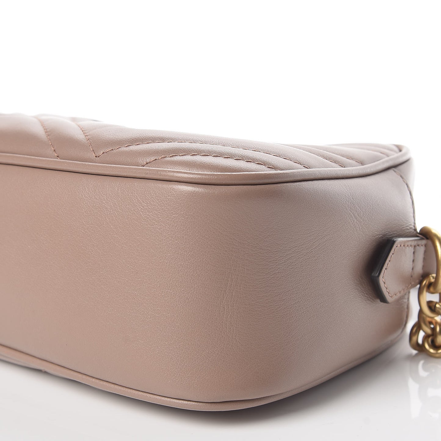Calfskin Matelasse Small GG Marmont Chain Shoulder Bag Taupe