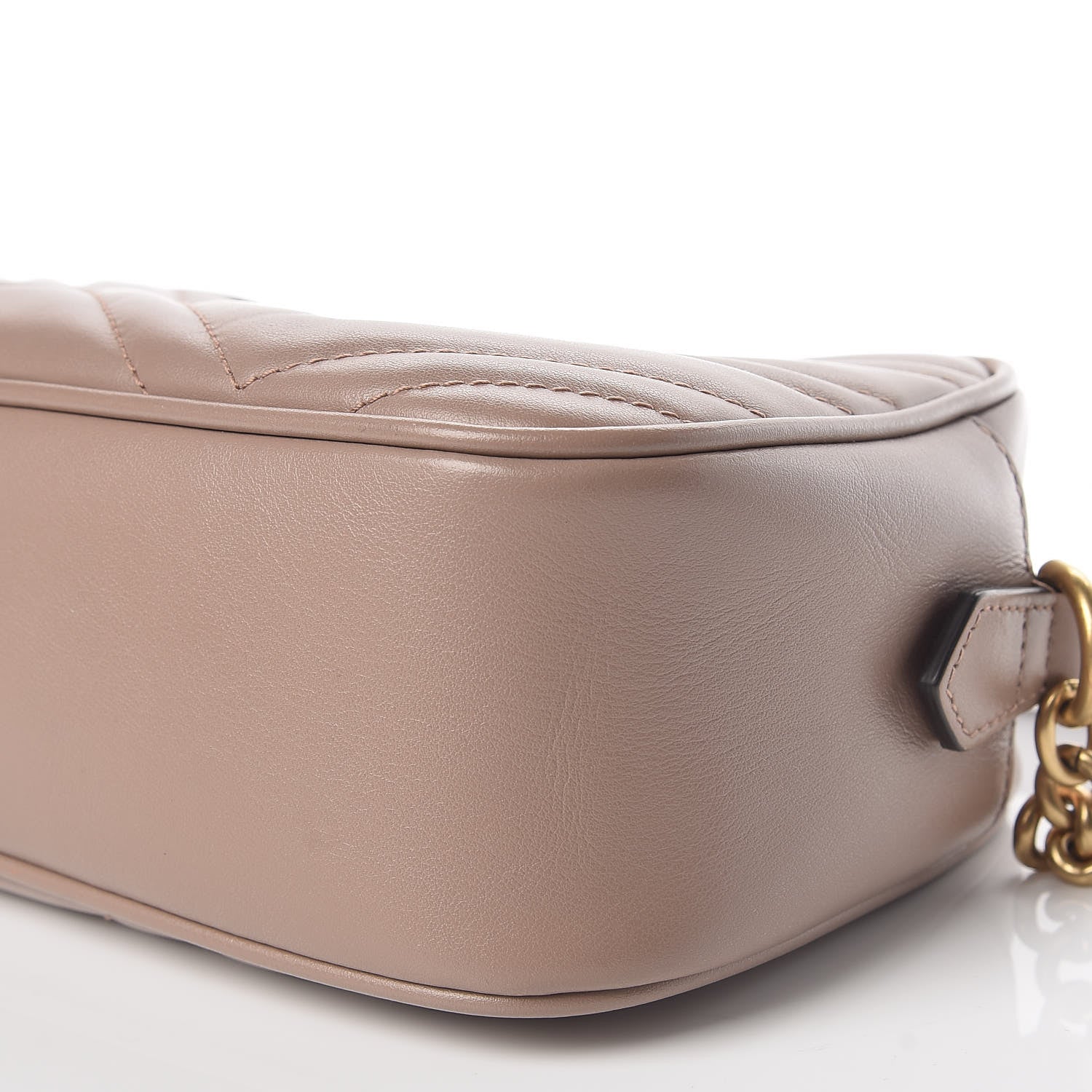 Gucci Calfskin Matelasse Small GG Marmont Chain Shoulder Bag Taupe 6 of 12