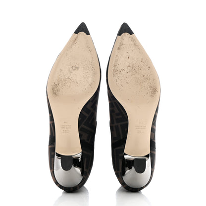 Fendi Mesh Tulle FF Colibri 55mm Ankle Booties 39.5 Tobacco Moro Black 5 of 8