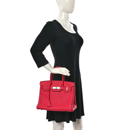 Hermes Taurillon Clemence Birkin 30 Rose Extreme 2 of 11