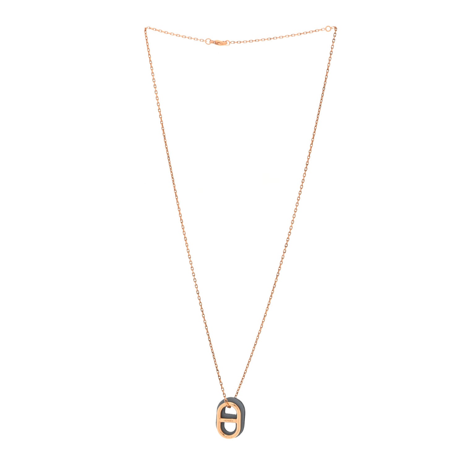 Hermes Swift O'Maillon Pendant Necklace Bleu Lin 3 of 7