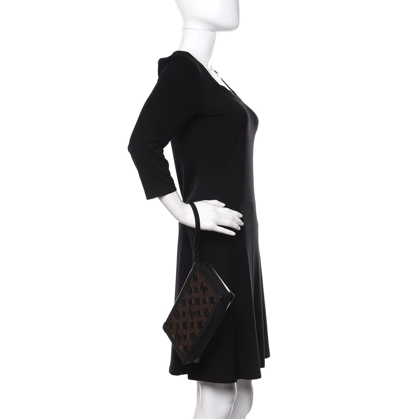Monogram Tuffetage Soft Trunk Clutch Black