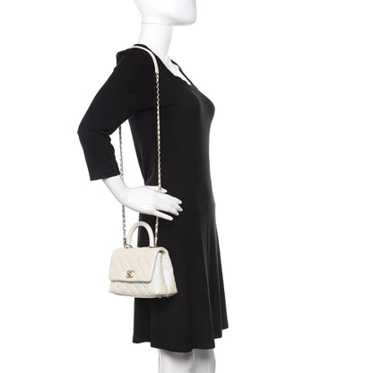 Chanel Iridescent Caviar Quilted Extra Mini Coco Handle Flap Ivory 2 of 9