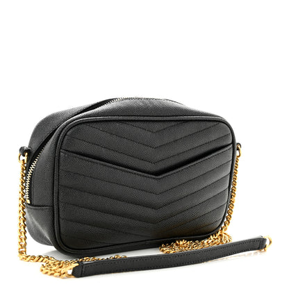 Saint Laurent Grain De Poudre Matelasse Monogram Mini Lou Camera Bag Black 3 of 11