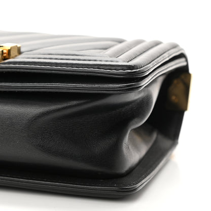 Chanel Lambskin Chevron Quilted Small Boy Flap Black 10 of 11