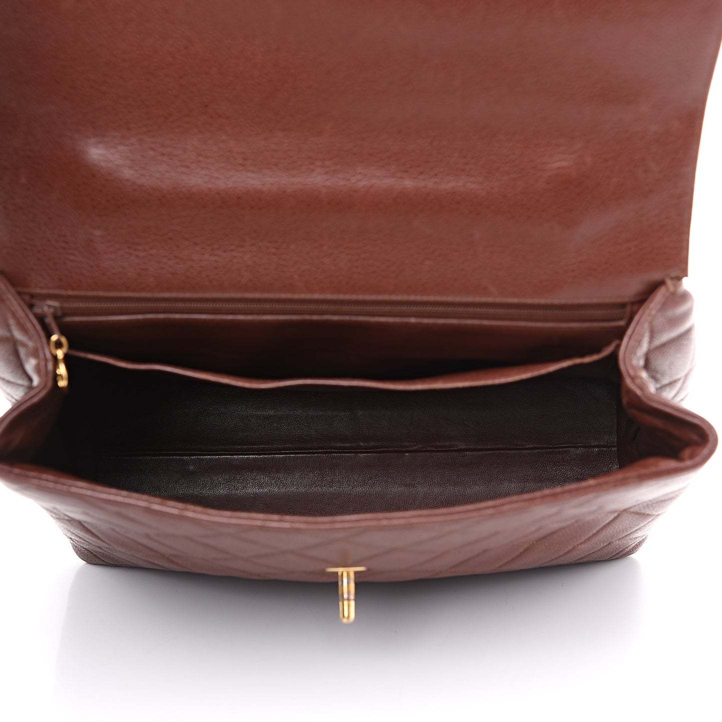 Caviar Quilted Jumbo Kelly Flap Brown