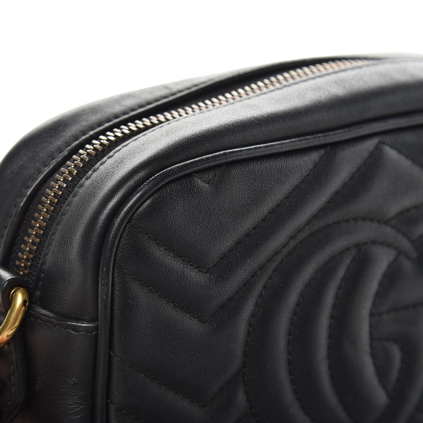 Calfskin Matelasse Mini GG Marmont Chain Shoulder Bag Black