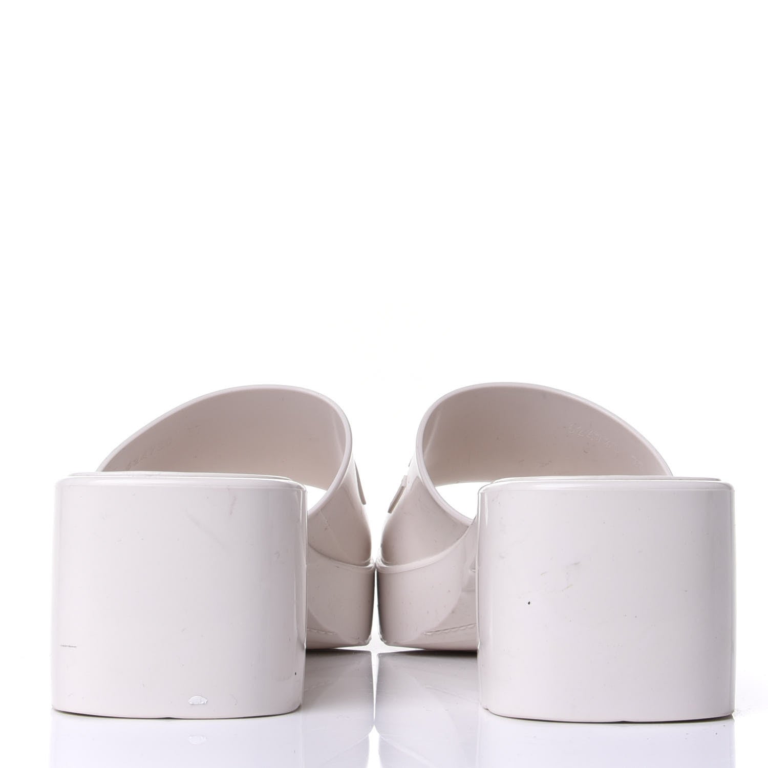 Gucci Rubber Gucci Logo Womens Platform 20/60mm Slide Sandals 37 Mystic White 6 of 11