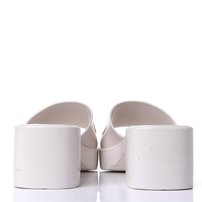 Gucci Rubber Gucci Logo Womens Platform 20/60mm Slide Sandals 37 Mystic White 6 of 11